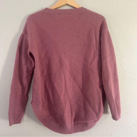 Merokeety Pink Crew Neck Sweater Pastel Casual Comfy Medium - Picture 4 of 6